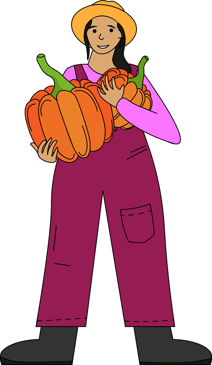 Farmer with Pumpkin