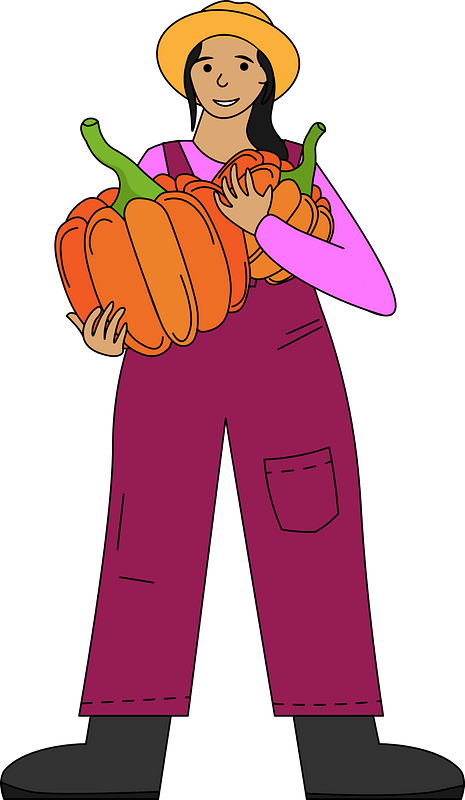 Farmer with Pumpkin