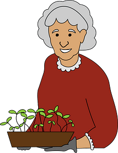 Farmer with Seedlings