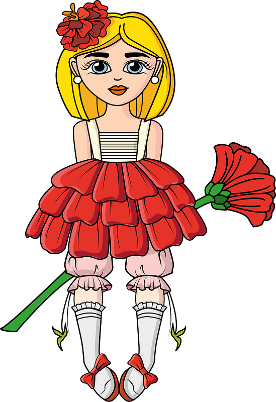 Flower Zinnia Girl