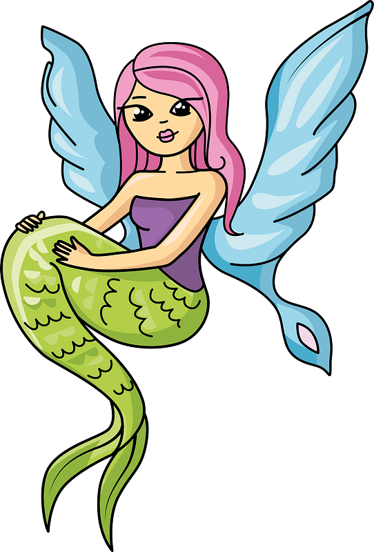 Mermaid with Wings - Free vector clipart images on creazilla.com