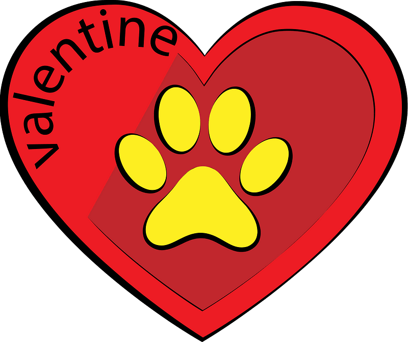 Valentines Card with Paw Print