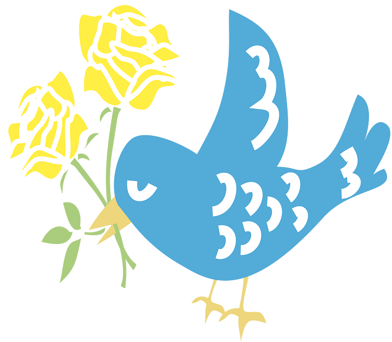 Bird with Flowers