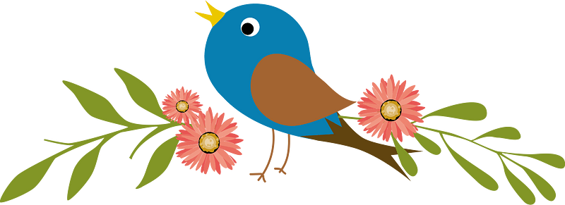 Bird with Flowers