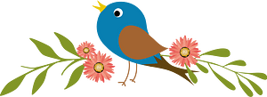 Bird with Flowers