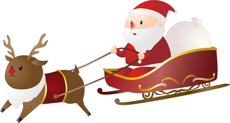 christmas santa claus reindeer - Free vector clipart images on ...