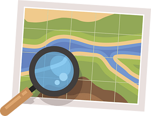 Map magnifying glass