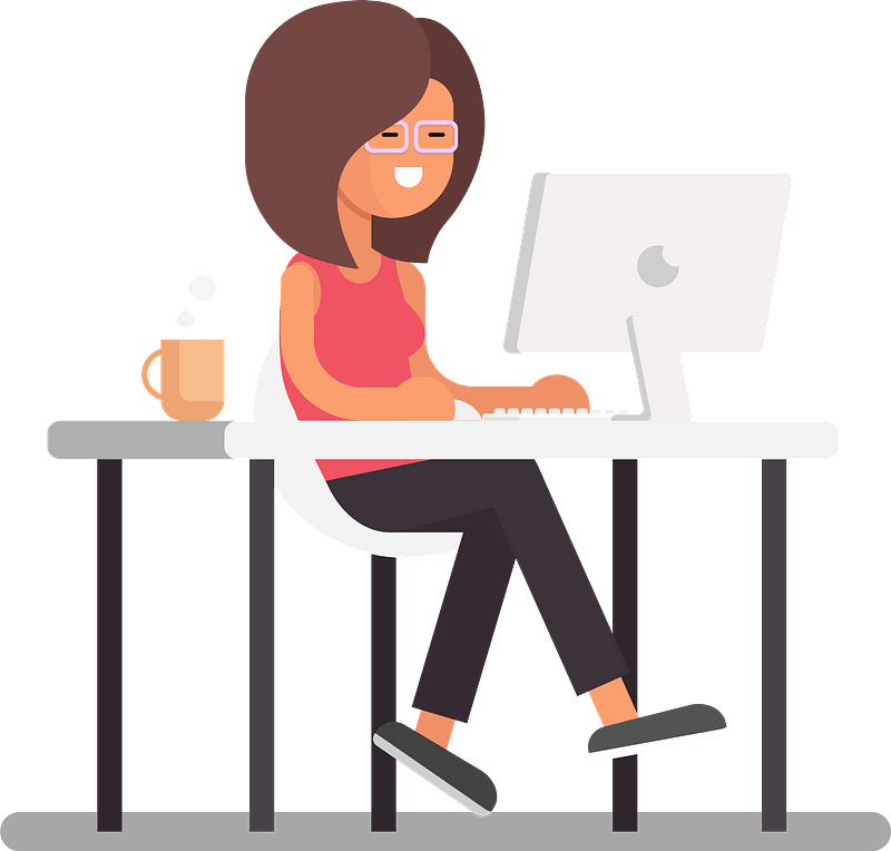 Girl working on computer