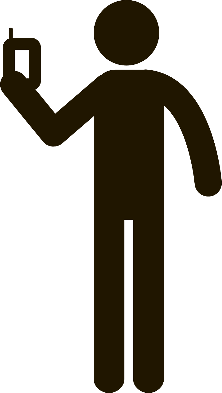 Pictogram person mobile phone