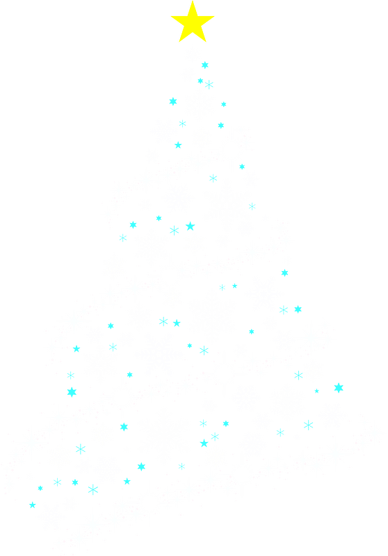 Christmas tree made of snowflakes