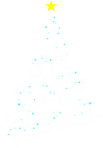 Christmas tree made of snowflakes