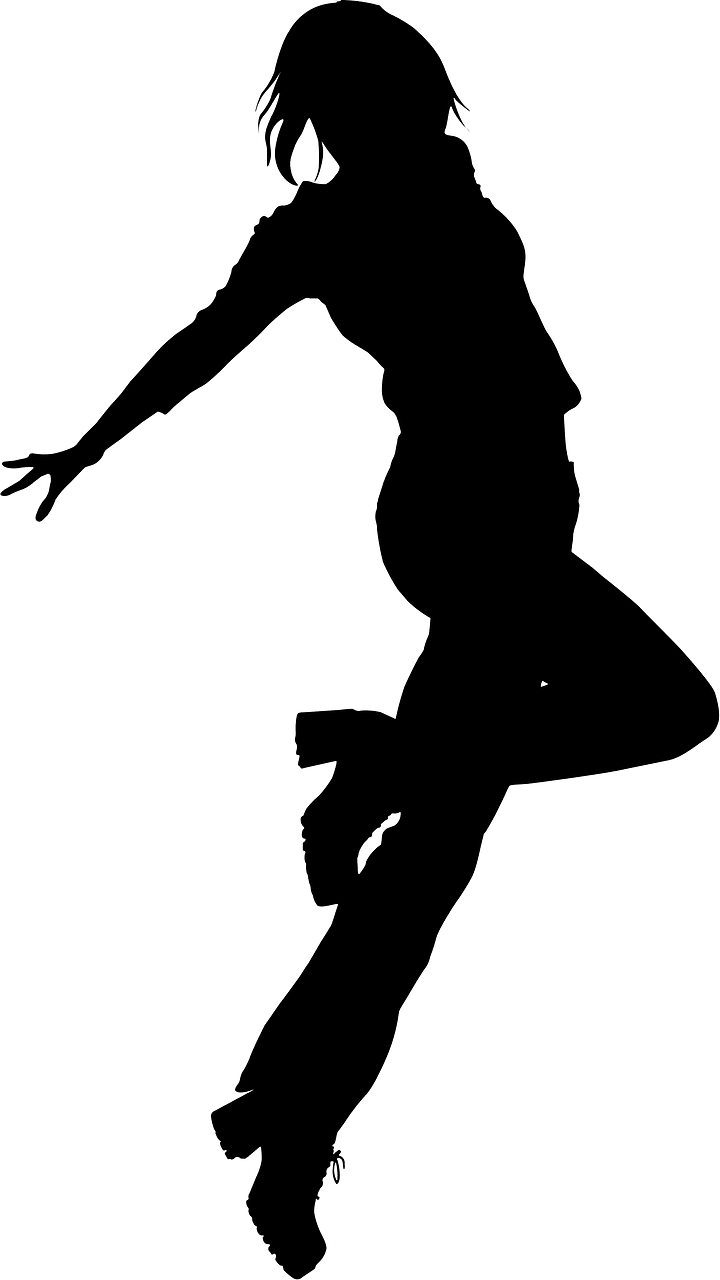 Girls dancing silhouette