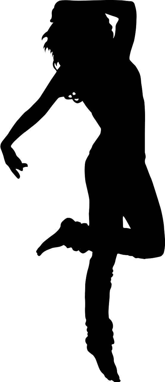 Girls dancing silhouette