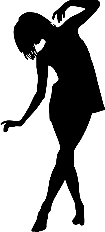 Girls dancing silhouette