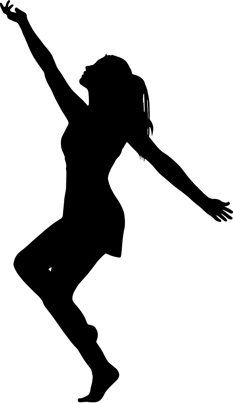 Girls dancing silhouette