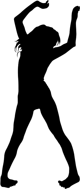 Girls dancing silhouette