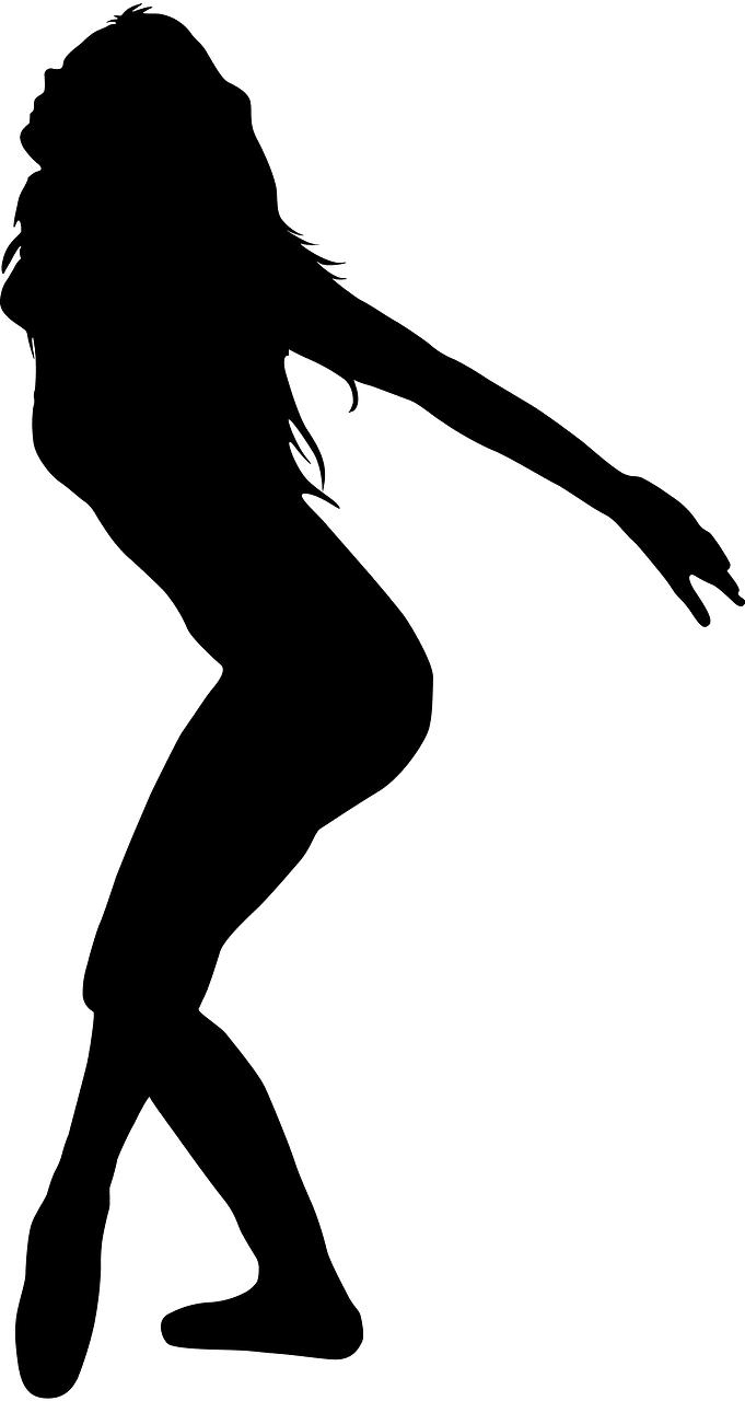 Girls dancing silhouette