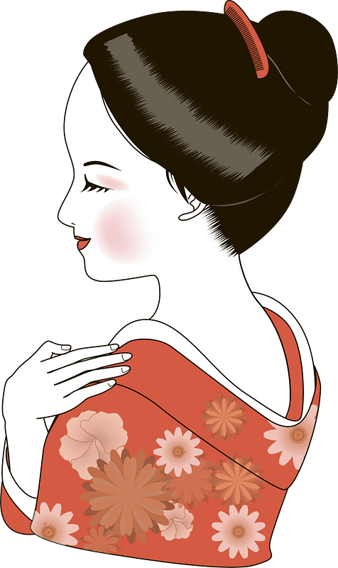 Kimono woman profile