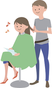 Hair salon haircut woman