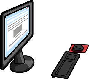 Monitor and keyboard