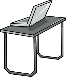 Laptop on a desk