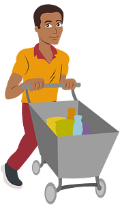 Man with shopping cart