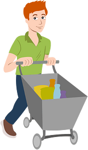 Man with shopping cart