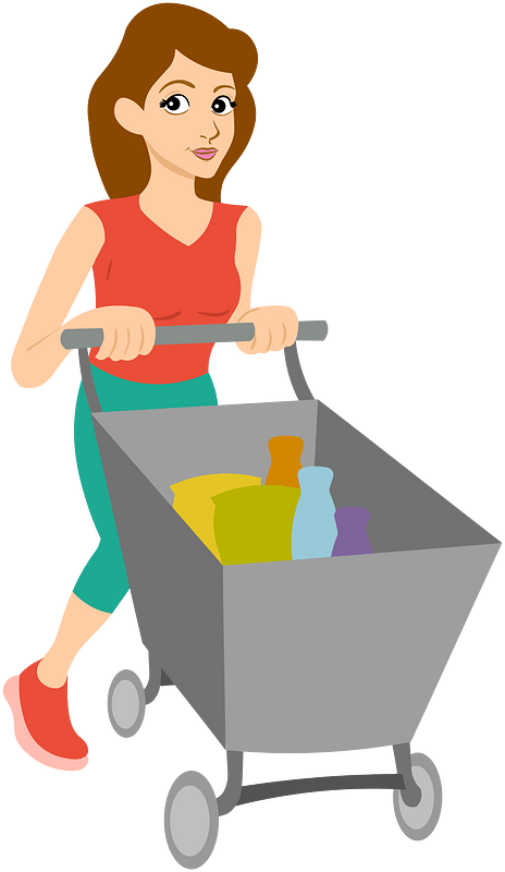Woman with shopping cart
