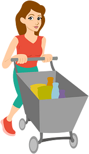 Woman with shopping cart