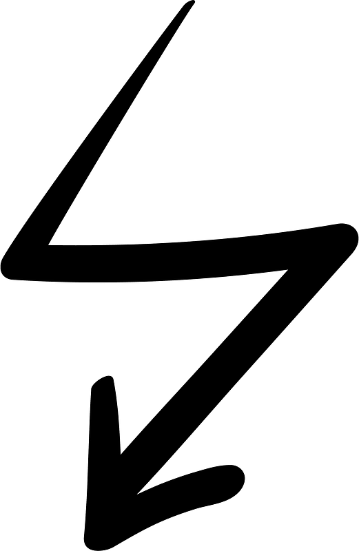 Hand drawn arrow