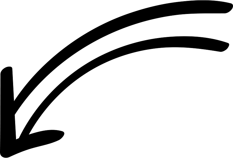 Hand drawn arrow