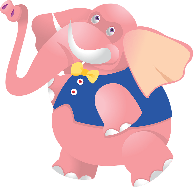 Cartoon pink elephant