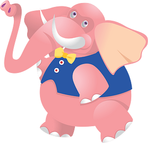 Cartoon pink elephant