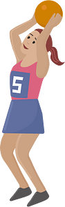 Niña, juego, netball