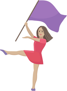 Girl with a flag
