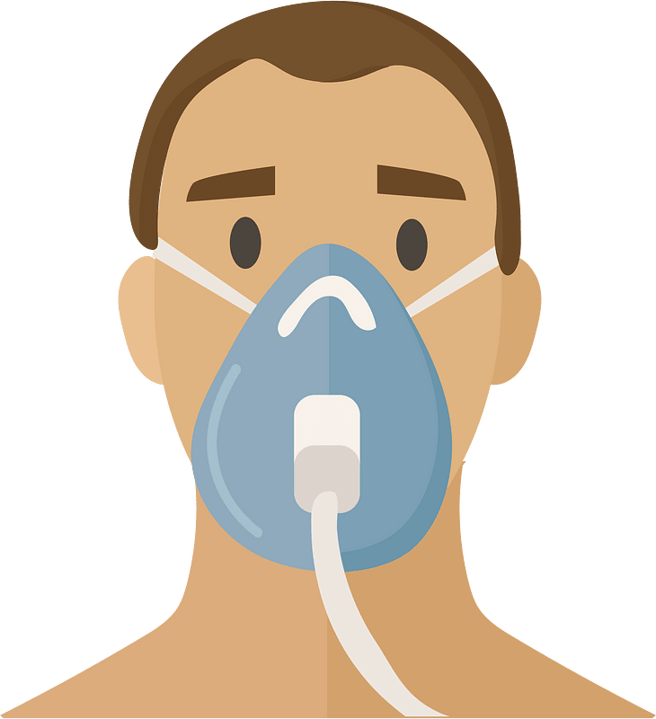 Man with oxygen mask