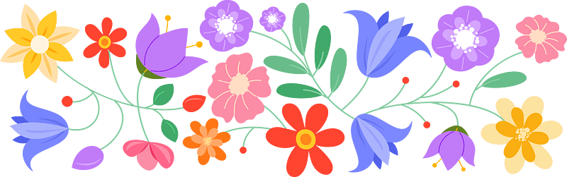 Multi-colored flowers