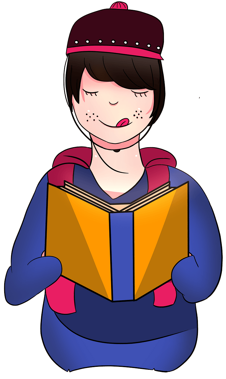 Schoolboy with a book