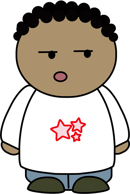 Boy with confused expression