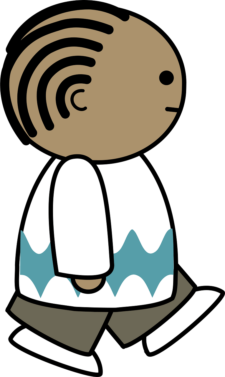 Child with Cornrows, walking