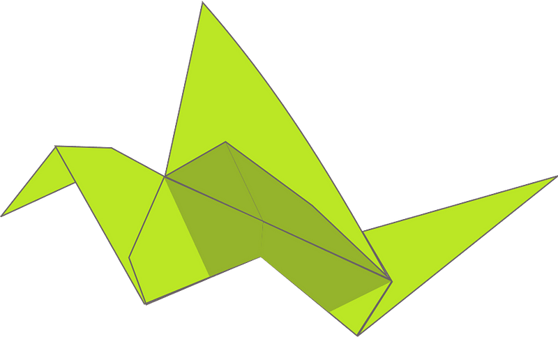 Origami flying bird
