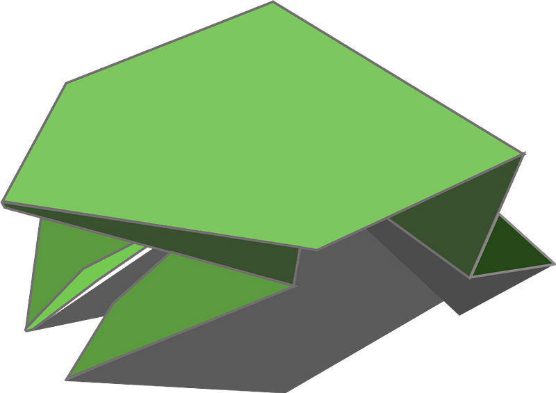 Origami jumping frog