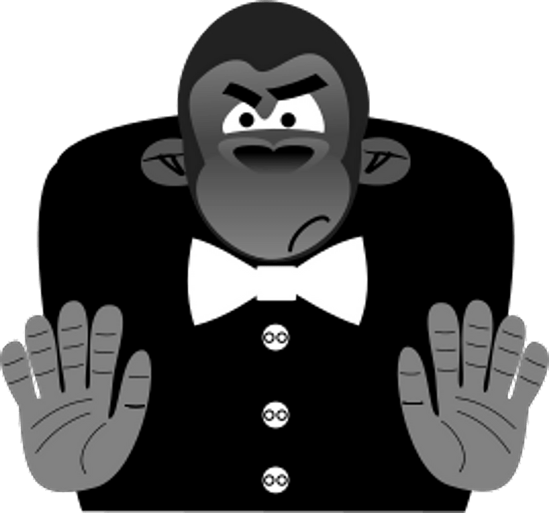 Gorilla in a Bowtie- Black and White