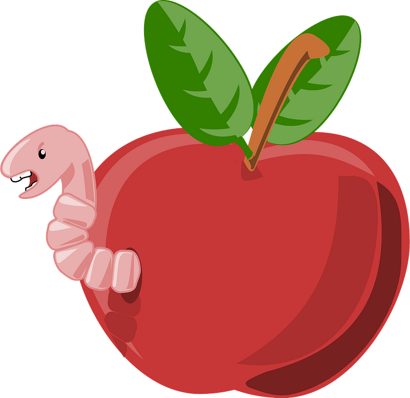 Apple with worm