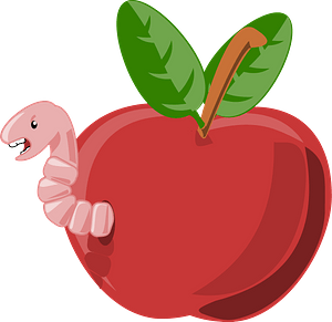 Apple with worm