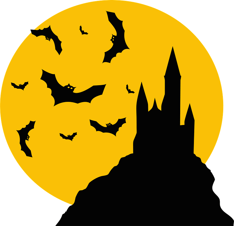 Moon, Castle and Bats