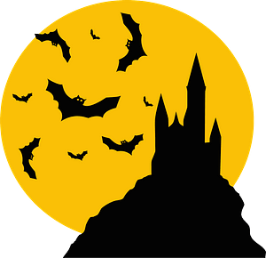 Moon, Castle and Bats