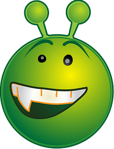 Smiley green alien aaah