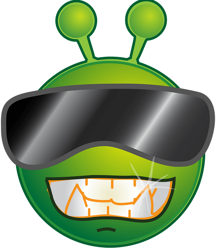 Smiley green alien cool