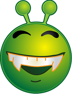 Smiley green alien doof